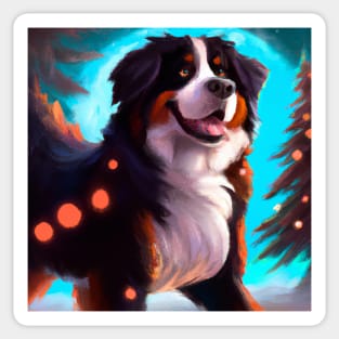 Cute Bernese Mountain Dog Drawing Sticker